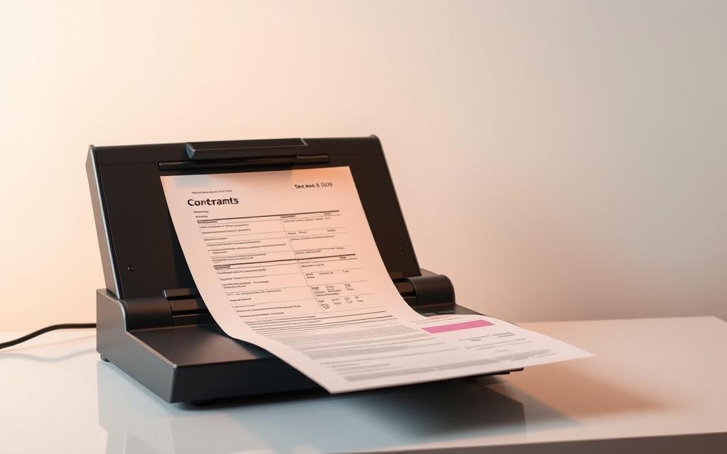 High-quality digital scanning, showcasing a professional-grade document scanning device against a clean, minimalist background. Crisp, high-resolution scans of various documents such as invoices, contracts, and receipts are displayed on a sleek, modern desktop setup. Warm, neutral lighting illuminates the scene, accentuating the sharp details and vibrant colors of the scanned materials. The overall composition conveys the efficiency, convenience, and superior quality of free scanning apps, highlighting their practical benefits for personal and business use.