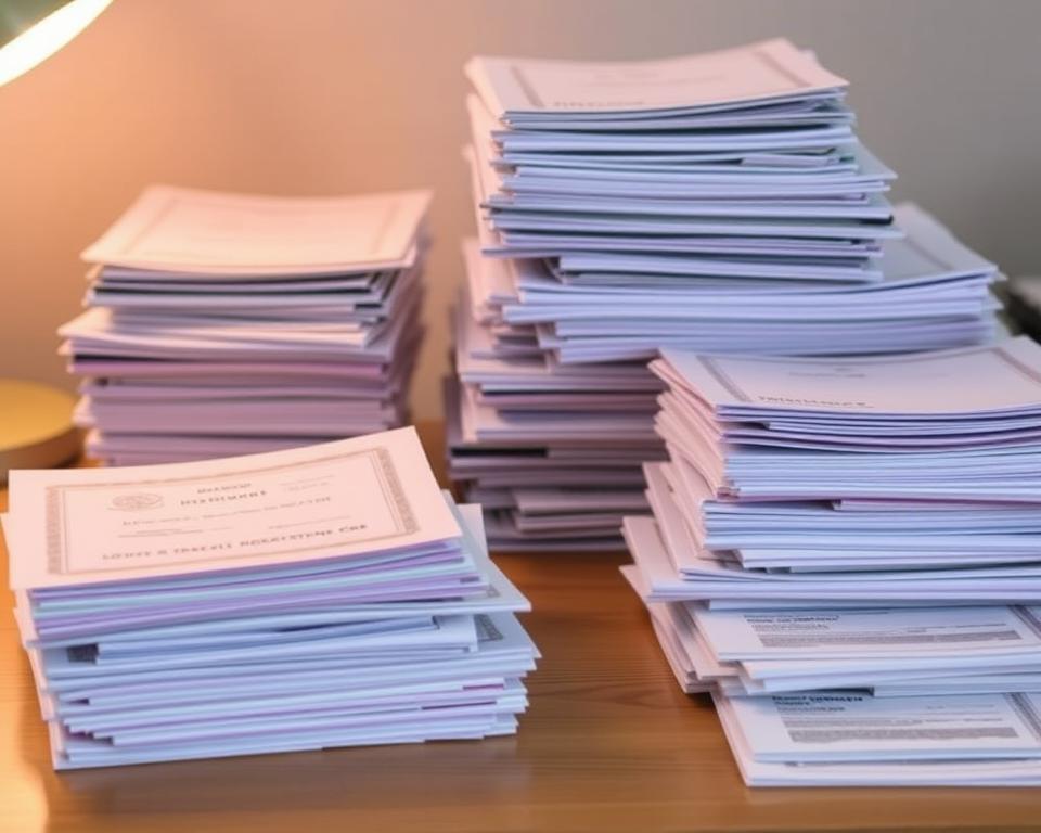 organização de papéis essenciais