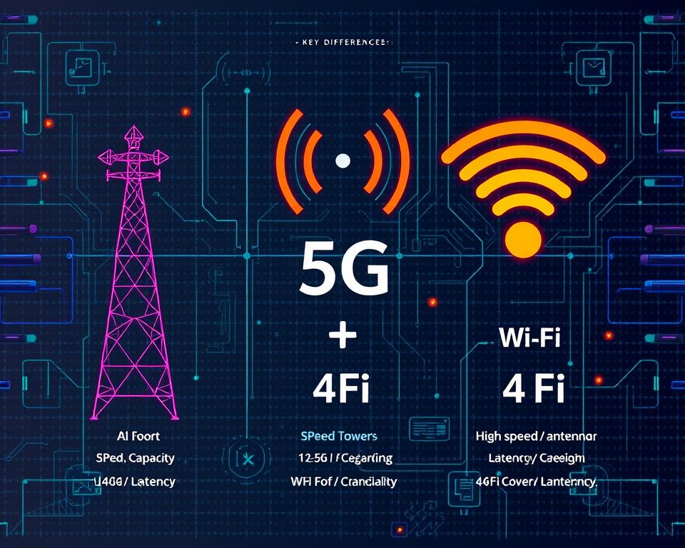 diferença entre 4G, 5G, Wi‑Fi rápido