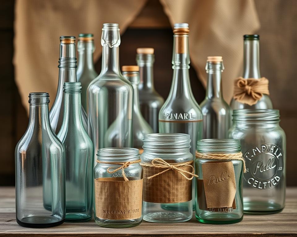 frascos reaproveitados