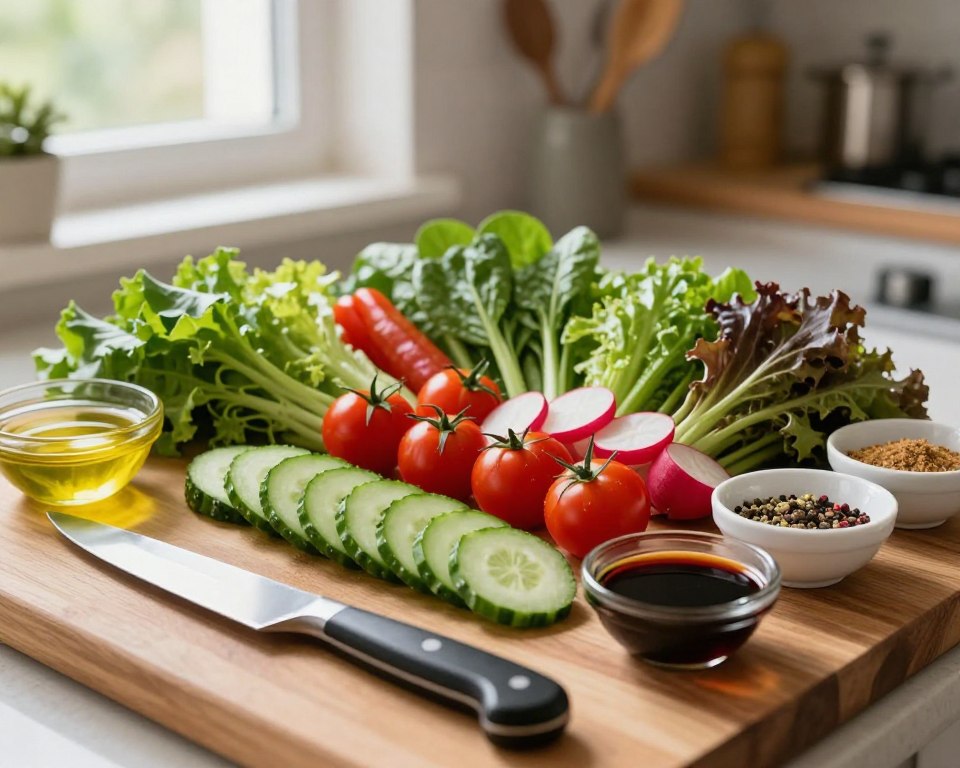 mise en place salada
