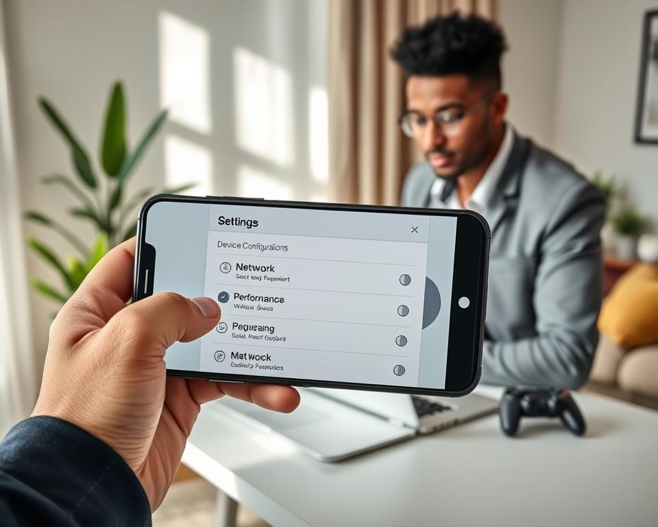 configurações dispositivo