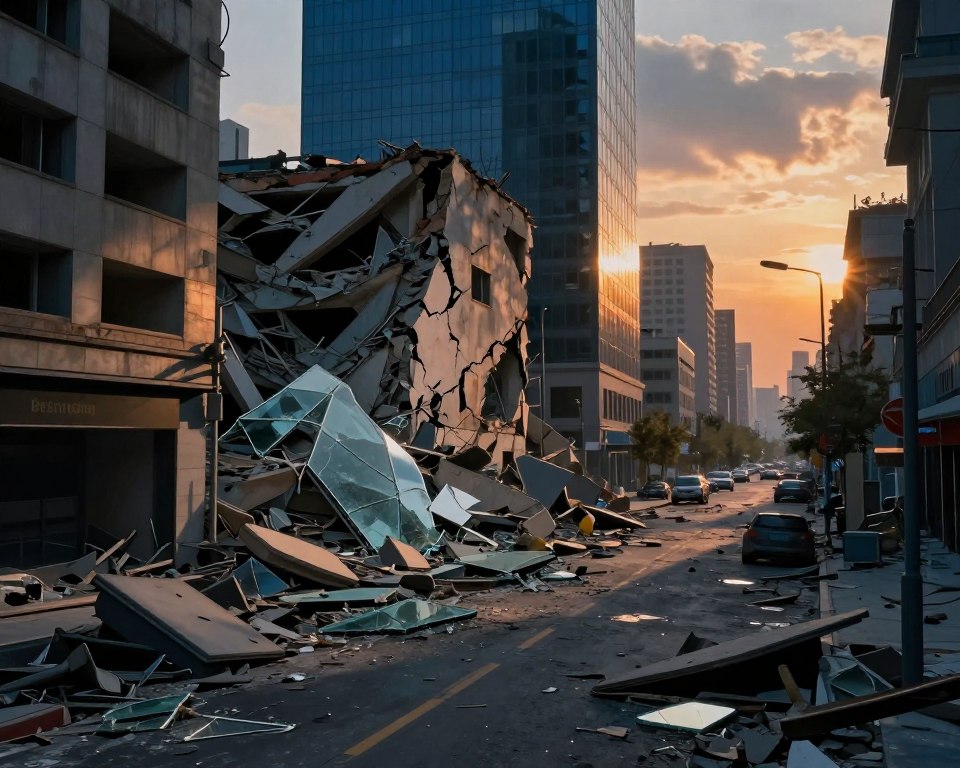 força das réplicas e riscos em edifícios
